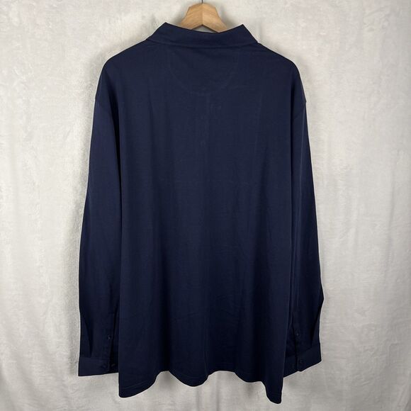 Veboon Mens Dynamic Flex Long Sleeve Cotton Flex Polo, Navy Blue, 3XL NWT - Picture 6 of 7